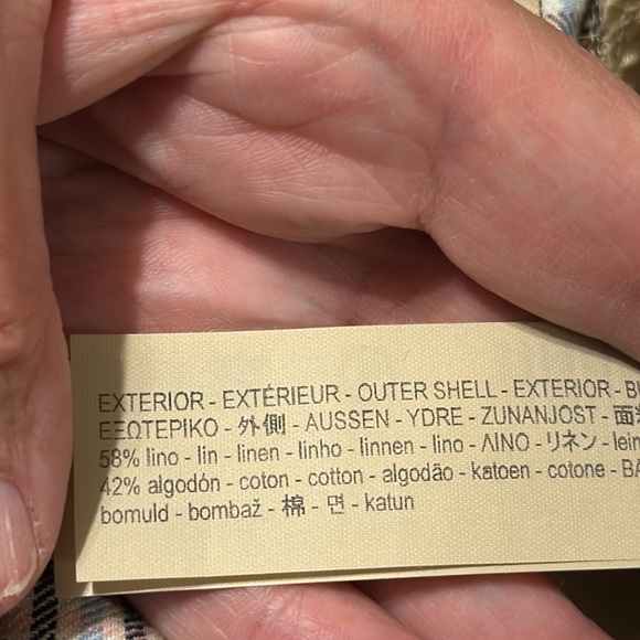 Massimo Dutti Check Linen Blend Bermuda Shorts Size 6 - Picture 9 of 9